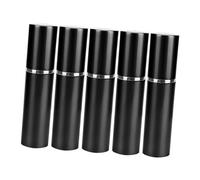 ZASCHMOY 5PCS 10ml Refillable Mini Perfume Bottle, Portable Aluminum Atomizer Spray Bottle with Cap and Spring Pump, for Travel Essential Oils Perfumes Fragrances (Black)