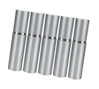 ZASCHMOY 5PCS 10ml Refillable Mini Perfume Bottle, Portable Aluminum Atomizer Spray Bottle with Cap and Spring Pump, for Travel Essential Oils Perfumes Fragrances (Silver)