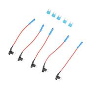 ZASCHMOY 5Pcs Car Auto Fuse Tap Adapter with Vane/Wing, Easy Install Fuse Holder for Extra Power Connection, Compatible with Micro Mini/Standard Size, Durable Plastic & Metal Adapter (S 5.7in)