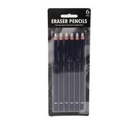 ZASCHMOY 6-piece Premium Wooden Eraser and Pencil Set, Convenient and Easy to Erase, Suitable for Sketching, Illustration, and Charcoal Drawing. 17.5cm