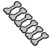 ZASCHMOY 6pcs Dog Bone Pattern Embroidered Cotton Patches Pack for DIY Clothing 6x2.7cm/2.4x1.1in - Create Unique Styles for All Occasions