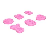 ZASCHMOY 6PCS Silicone Molds Marine Shell Shaped Fondant Cake Chocolate Mold Decorating Tools - Food-Grade Baking Molds for Cakes and Desserts (Pink)