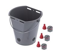 ZASCHMOY 8L Milk Feed Bucket for Calves with Check Valve Nipples and Easy-Carry Handle - Durable Plastic Milk Feeding Tool for Livestock (For sheep)