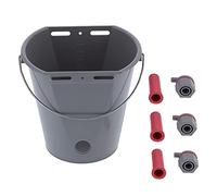 ZASCHMOY 8L Milk Feed Bucket for Calves with Check Valve Nipples and Easy-Carry Handle - Durable Plastic Milk Feeding Tool for Livestock (For cow)