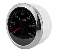 ZASCHMOY Advanced GPS Speedometer Odometer with Multi-Function Speed Display 120KM/H for Boats, Yachts, and Motorcycles - 85mm White Dial with ABS and Stainless Steel (Black Dial)