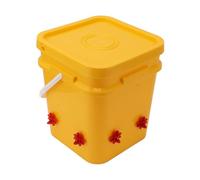 ZASCHMOY Automatic Chicken Waterer Cup Set with 12L Drum and Red Bowl for Poultry - Convenient, No-, Automatic Filling Water Feeder for Chickens, Ducks, Geese (Bucket + Four Corner Drinker + Black