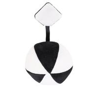 ZASCHMOY Baby Sensory Ball Toy, Soft Textured Plush Ball with Bell, Early Learning Visual Tracking Toy for Infants & Toddlers (Black White)