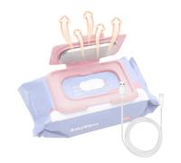 ZASCHMOY Baby Wipe Warmer, USB Powered Portable Baby Wipes Warmer for Diaper Wipes with Warm Heat, Easy to Use (Pink)