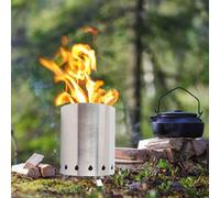 ZASCHMOY Camping Stove, Stainless Steel Portable Small Smokeless Fire Pit Stove, Fire Camping Stove for Cooking Backyard Cooking Camping