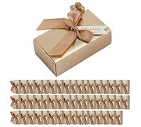ZASCHMOY Champagne Color Gift Boxes with Bowknot | Elegant Souvenirs for Weddings and Parties | Versatile Candy Boxes for Various Occasions (wedding small golden bow)