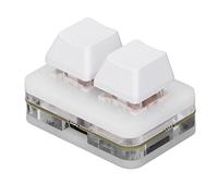 ZASCHMOY Compact 2 Key Red Switch Mechanical Keyboard Mini USB for Rhythm Games and Copy Paste Functionality in White Easy Programming and Instruction Saving (White)