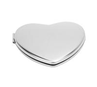 ZASCHMOY Compact Makeup Mirror Double-Sided Stainless Steel Makeup Cosmetic Mirror in Cat Shape, Portable Design, Shatterproof, 2.7 X 2.6 in, Perfect for Travel (Heart Shape 3 X .8in)