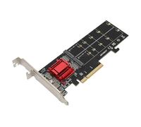 ZASCHMOY Dual M.2 PCIe NVMe Adapter Card with PCIe Bifurcation Function for SSD to 3.1 X8 X16 - Supports NVMe SSD Sizes 2230, 2242, 2260, 2280, 22110