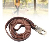 ZASCHMOY Durable Leather Dog Training Leash Strap for Large Medium Dogs with Smooth Rounded Parts and Strong Metal Lock - 1.85m Length for Easy Control and Relaxed Walks
