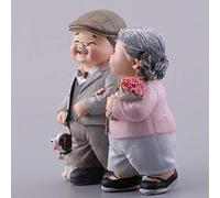 ZASCHMOY Elderly Couple Resin Statue - Romantic Figurine for Home Decor - for Couples - Exquisite Adornment for Happy Moments - Durable Craft for Lasting Memories (Have you all the way)