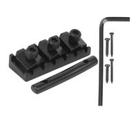 ZASCHMOY Electric Guitar String Lock Nut with Headstock String Retainer Bar - Zinc Alloy Replacement Set, Lightweight & Easy Installation in Gold, Silver, or Black Colors (Black (GE99))