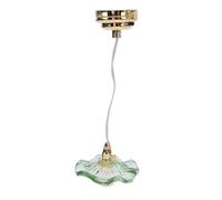 ZASCHMOY Exquisite 1:12 & 1:6 Miniature Dollhouse Ceiling Lamp - Transparent Glass Round Bulb Lighting for Authentic Dollhouse Decor (Green)