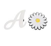 ZASCHMOY Eye-Catching Beach Bag Decorative Charms - 2Pcs Silicone Letter A+Daisy Insert Accessories for Personalized Alphabet Lettering (Letter A+Daisy)