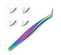 ZASCHMOY Eyelashes Extension Tweezer Curved Tip Tight Closure Alloy False Eyelashes Applicator Tool for Makeup Artists