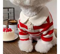 ZASCHMOY Fashionable Dog Striped Shirt - Breathable and Comfortable Pet Clothes for Small Dogs and Cats - Red XS, Easy to Wear and Fine Craftsmanship (L)