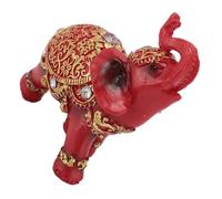 ZASCHMOY Feng Shui Elephant Statue Wealth and Luck Resin Figurine for Home Decor - Ceremonial Design, Red S, Ideal for TV Cabinet and Entryway Decoration (S)