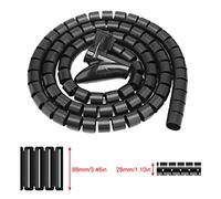 ZASCHMOY Flexible Spiral Tube Cable Organizer - 1.5m × 22mm - Reusable Wire Wrap with Zip-Up Solution for Home & Office - Perfect for Managing Cables & Protecting Wires, Silver Color (1.5m*28mm)