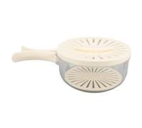 ZASCHMOY Fruit Vegetable Washing Bowl - Thickened Double Layer Multifunctional Draining Bowl with Lid, Foldable Handle for Food Storage, Ideal for Fruits and Vegetables, White (White)