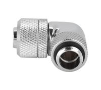 ZASCHMOY G1/4 Thread Water Cooling Fitting, 90° Right Angle Elbow, Essential Accessory for Computer Cooling Systems (Silver)