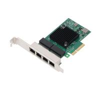 ZASCHMOY High-Speed Gigabit PCIe X4 Network Card with 4 Port 1000Mbps Ethernet Adapter, Featuring 8 LED Indicators and BCM5719 Chipset for Desktop PC, Workstation, and Server