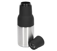 ZASCHMOY Insulated Double-Walled Stainless Steel Container with Bottle Opener, Black Insulated Refrigerated Container (Steel Color)
