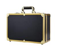 ZASCHMOY Large Capacity Hairdressing and Makeup Lockbox, Multi Functional Storage Toolbox with Password Lock, for Beauty Salon and Travel Essentials Organization (Gold)