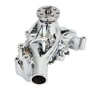 ZASCHMOY Long Water Pump High Volume Engine Water Pump Replacement for SB 283 327 350 383 400 V8 Engines - Polished Aluminum Design (Electroplated)