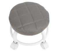 ZASCHMOY Low Roller with Mute Wheels PU Leather Low Height Round Rolling Stool for Home Office Garage Shop Orange 25x5x23cm (Gray)
