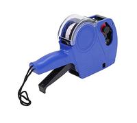 ZASCHMOY Manual Labeling Machine 8 Digits Price Tag Gun with - Portable Price Marking Tool for Clothing, Toys, Luggage & More - Efficient 21x12mm Label Maker (Blue)