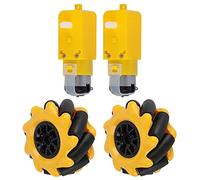 ZASCHMOY Mecanum Wheel for TT Geared Motor - 48mm Smart Robot Car Parts, Rubber-Coated for Smooth, Gripping Performance