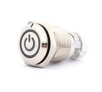 ZASCHMOY Metal Push Button Latching Switch 16mm 1NO 1NC with LED 12V Connection for Car Accessories and Industrial Use