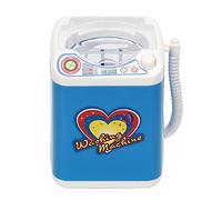 ZASCHMOY Mini Washing Machine, Simulation Electric Cosmetic Brush Cleaner with Drain Pipe, for Makeup Brushes and Kids Toy (Blue)