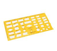 ZASCHMOY Multifunctional Durable Architectural Design Drawing Template Ruler - Plastic Geometric Shapes for Architecture, Engineering, and Measurements (4351)