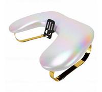 ZASCHMOY Nail Arm Rest with Phone Holder Manicure Hand Support with Adjustable Stand Ergonomic PU Leather Non Slip Base for Salon Nail Tech Workstation (Iridescent White)