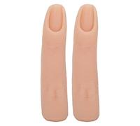 ZASCHMOY Nail Training Finger Bendable Flexible Silicone Practice Finger Model for Tattoo Acupuncture Nail Art Training 2pcs (Skin Color)