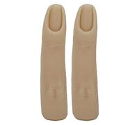 ZASCHMOY Nail Training Finger Bendable Flexible Silicone Practice Finger Model for Tattoo Acupuncture Nail Art Training 2pcs (Dark)