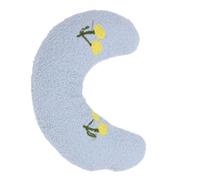 ZASCHMOY Pet U Shaped Pillow Comfortable Plush Fluffy Half Donut Dog Neck Pillow for Home Yellow & Peach Pattern (Blue+Cherry Pattern)
