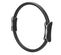 ZASCHMOY Pilates Ring Fitness Exercise Circle with Foam Padded Handle for Thigh Workout - Ideal for Home, Gym, and Office Use (Black)