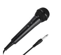 ZASCHMOY Portable Handheld Wired Dynamic Microphone with Clear Voice for Karaoke and Speech, Heart-Shaped Directivity, Anti-Cracking Adapter (Black)
