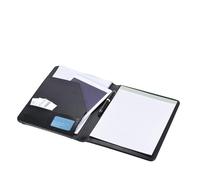 ZASCHMOY Professional PU Leather Portfolio, Simple Elegant Design Document Organizer with Business Card Holder and Refillable Writing Pad, Perfect for Office Workers and College