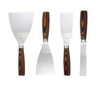 ZASCHMOY Putty Set, 4Pcs Stainless Steel Scraper Tools with Wood Handle for Drywall Repair, Paint Scraping, Plastering, Removing Glue Marks