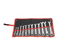 ZASCHMOY Ratchet Wrenches Set, Ratcheting Wrench Set Open End Ratchet Wrench Movable Head Ratchet Spanner 12Pcs Double End Ratcheting Wrench Set Flex Head Ratcheting Wrench Combination