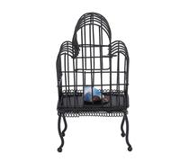 ZASCHMOY Realistic 1:12 Scale Dollhouse Bird Cage with Metal Construction and Opening Door, Ideal for Miniature Houses and Doll Collections, White (Black)
