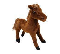 ZASCHMOY Realistic Touch Pony Plush Toy, Multifunctional Cute Pony Handmade Fabric Sofa Bed Table Decoration, Dark Brown (Dark Brown)