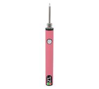 ZASCHMOY Rechargeable Thread Burning Pen Kit with Digital Display for Jewelry Making Beading Leather Craft Sewing and Weaving - Portable Black Thread Burning Tool with USB-C (Pink)